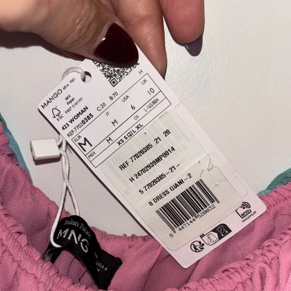 Mango Vibrant Knot Print Striped Maxi Dress Sz 6 NWT - Picture 9 of 10